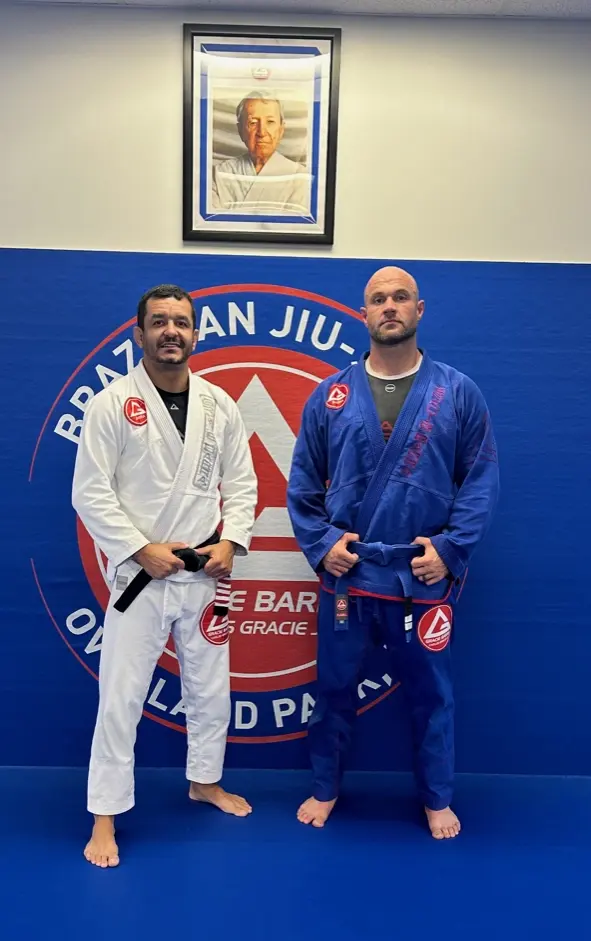 Chiropractor Overland Park KS David Gulledge Work Out Dr. David Gulledge in Brazilian jiu-jitsu uniform.